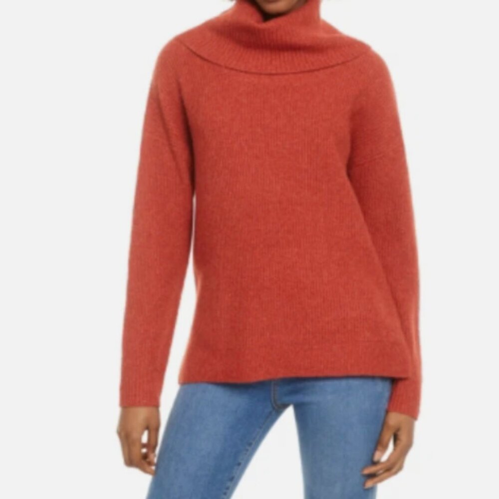 Hippie Rose Turtleneck Sweater - Fleetwood Red Size L NWT